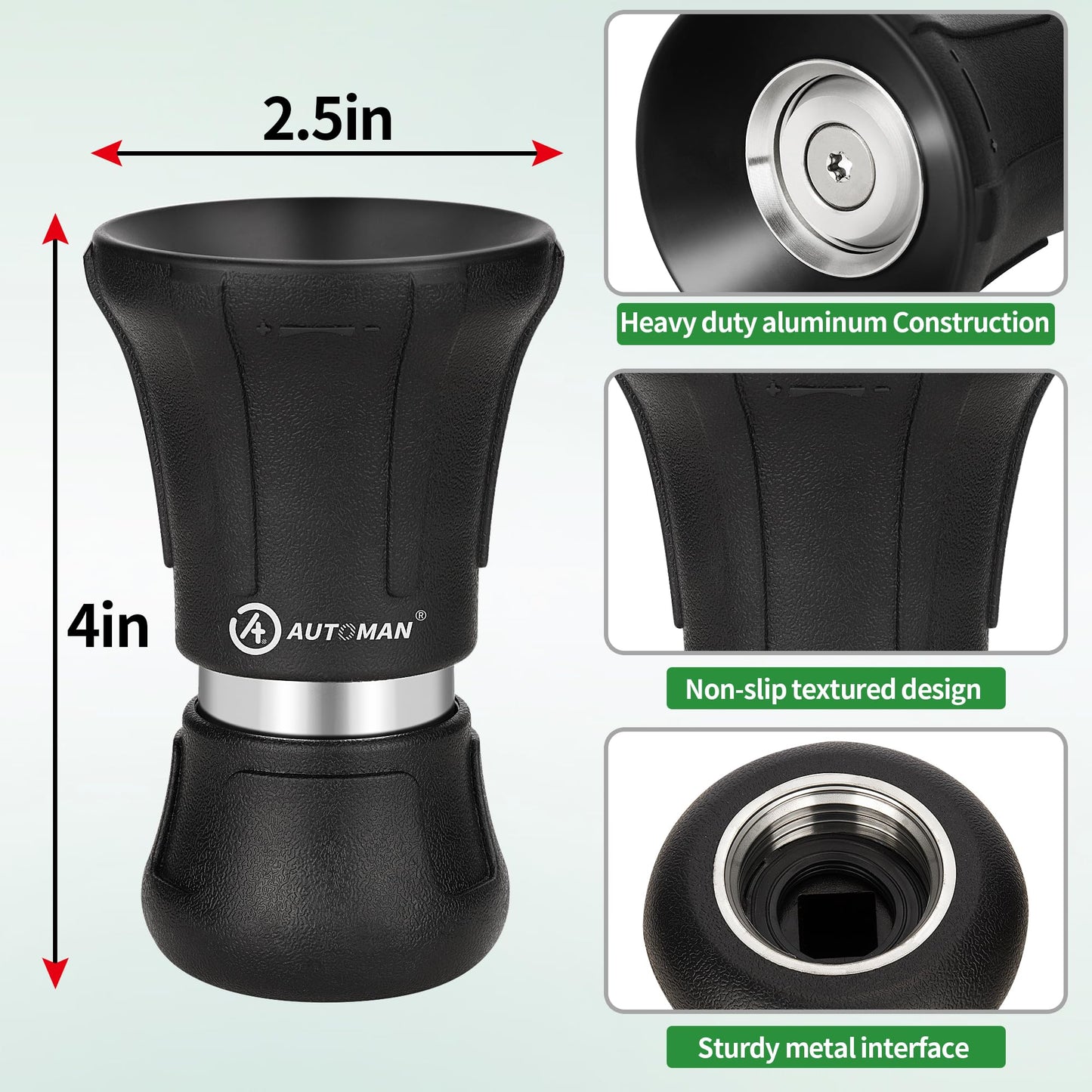 AUTOMAN Garden Hose Nozzle Heavy Duty, Fireman Hose Nozzle, High Pressure Water Hose Sprayer Nozzle, Adjustable Spray Nozzles for Washing Car, Cleaning Ground, Watering Plants, Showing Pets