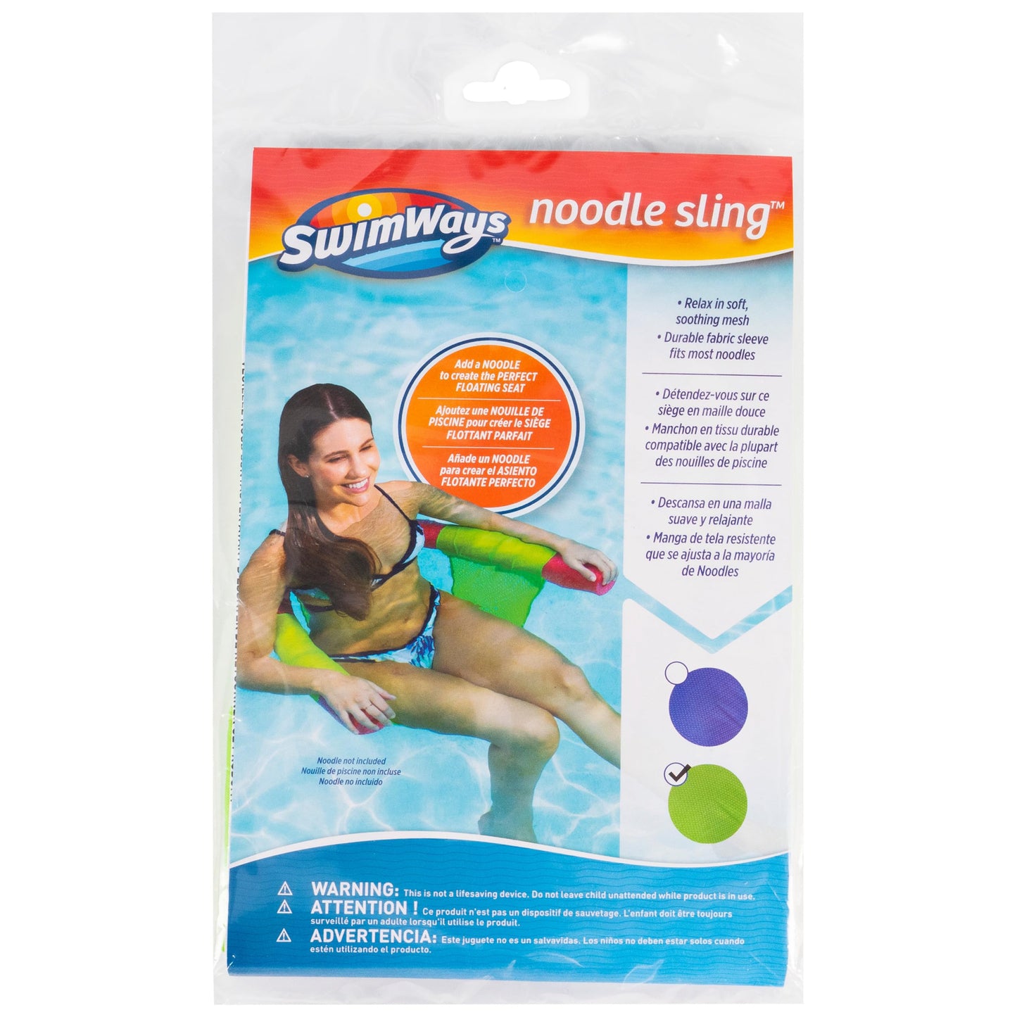 SwimWays Mesh Floating Pool Chair Noodle Slings (4 Pack), Swimming Pool Accessories & Water Toys, Pool Noodle Not Included