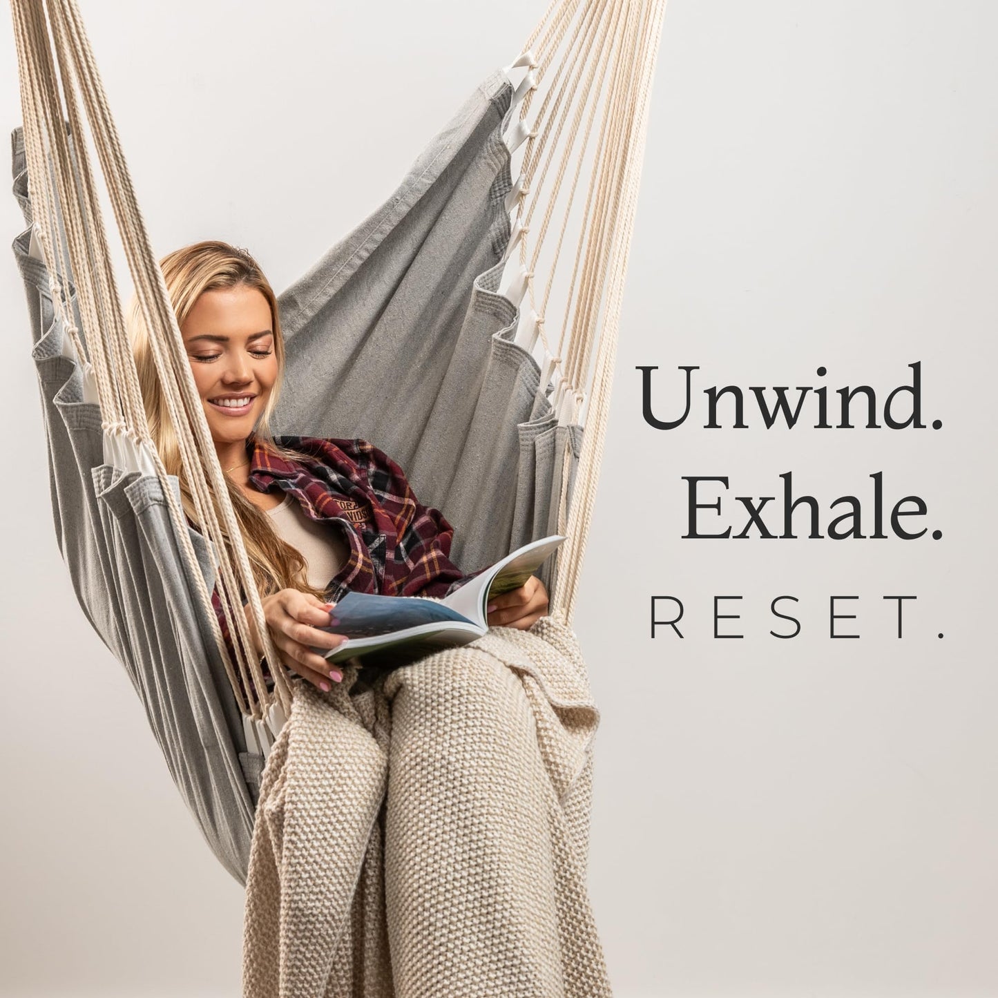 Hanging Hammock Chair Swing - Hammock Swing Chair with Foot Rest - Indoor/Outdoor Hanging Chair - Quick & Easy Setup with Durable Hardware โ Spacious Full Body Support โ Holds 440 Lbs