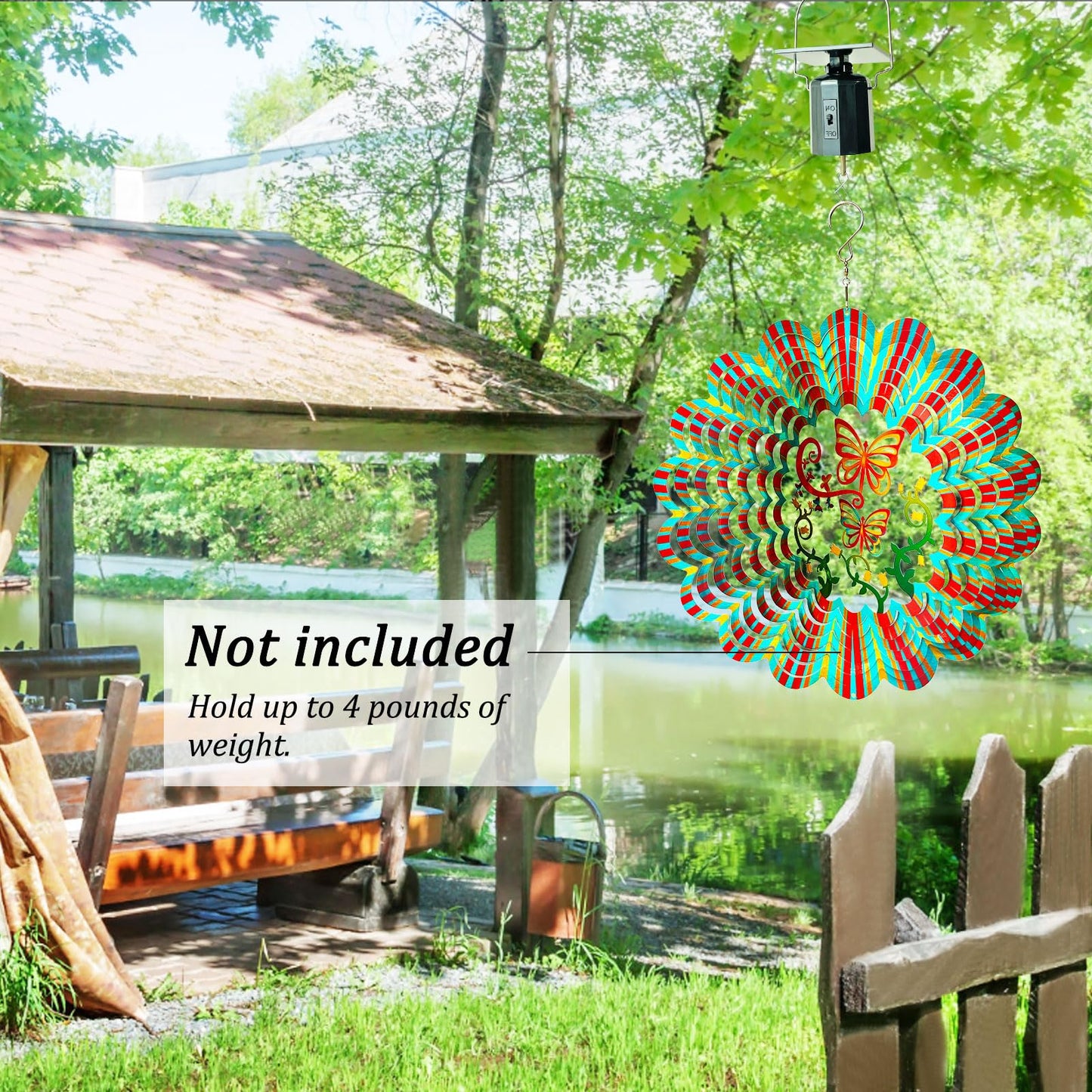Aoedelyart Solar Powered Wind Spinner Motor Eco-Friendly,Outdoor Solar Energy Operated Hanging Display Mobile Rotating Motor for Sun Catchers,Wind Chime,Garden Decor,Hanging Ornament-Black