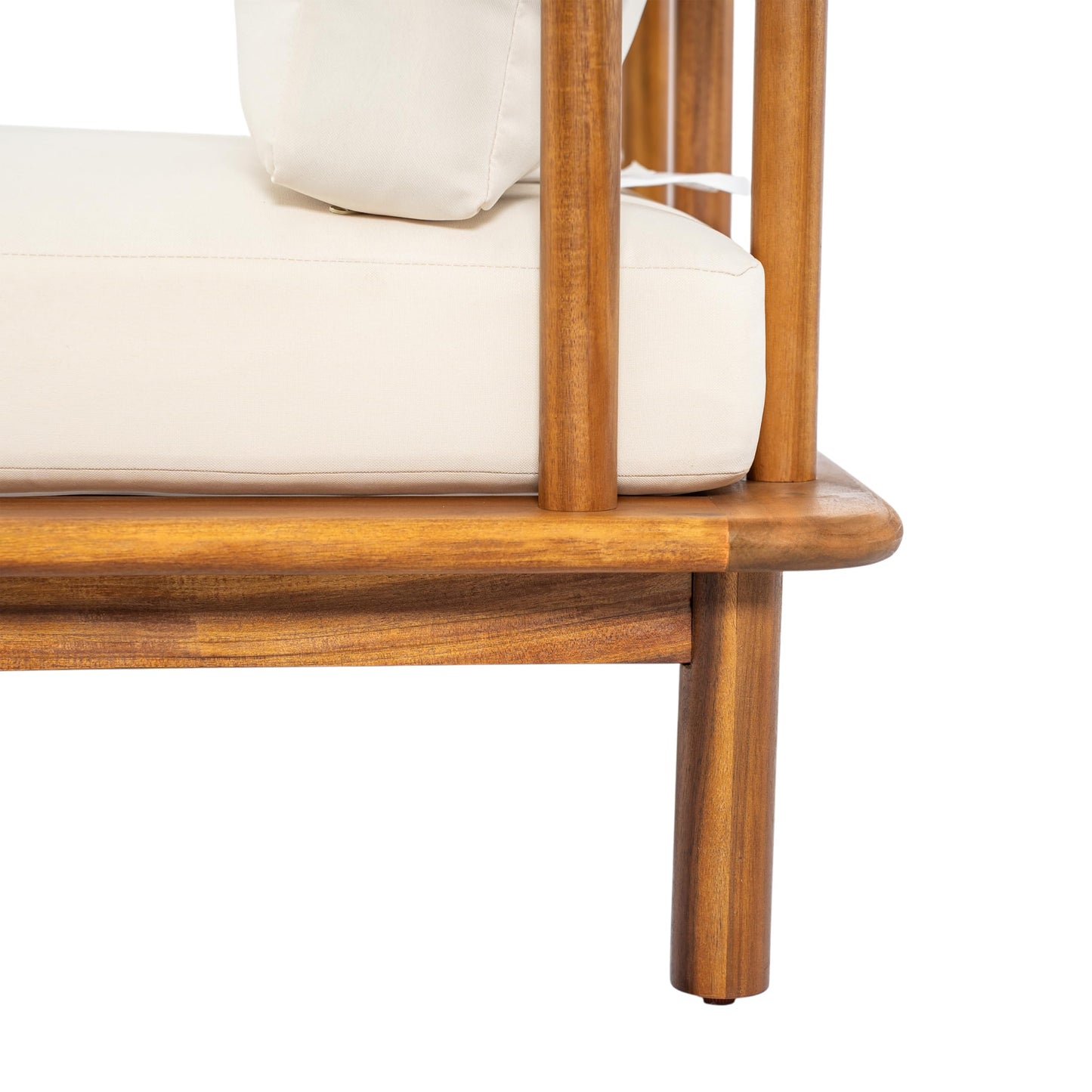 Christopher Knight Home Canape Acacia Wood Patio Loveseat Sofa with Cushion, Outdoor 2-Seater Sofa with Removable Cushions, Solid Wood Patio Furniture Set, Teak+Beige