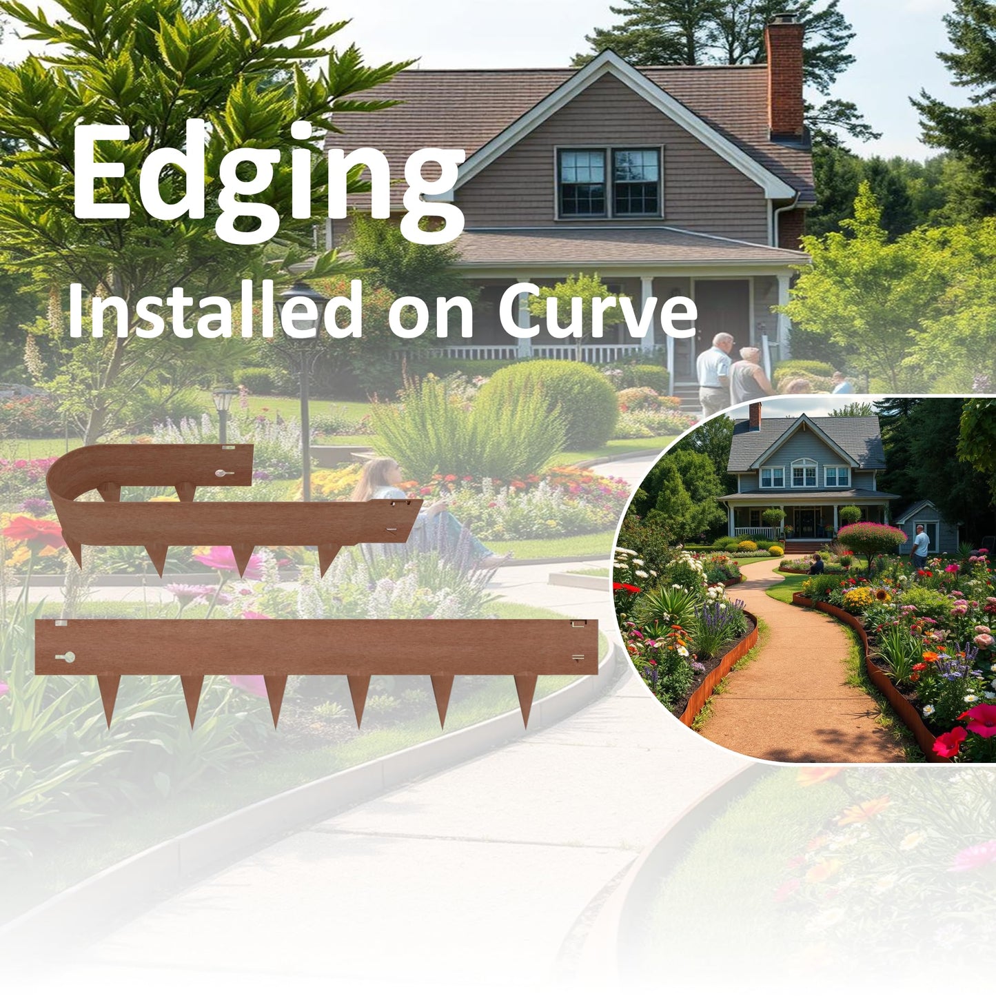 20ft (6-Pack) Cor-Ten Steel Landscape Edging â 40" x 8" Flexible Pre-Applied Rust Patina Garden Border