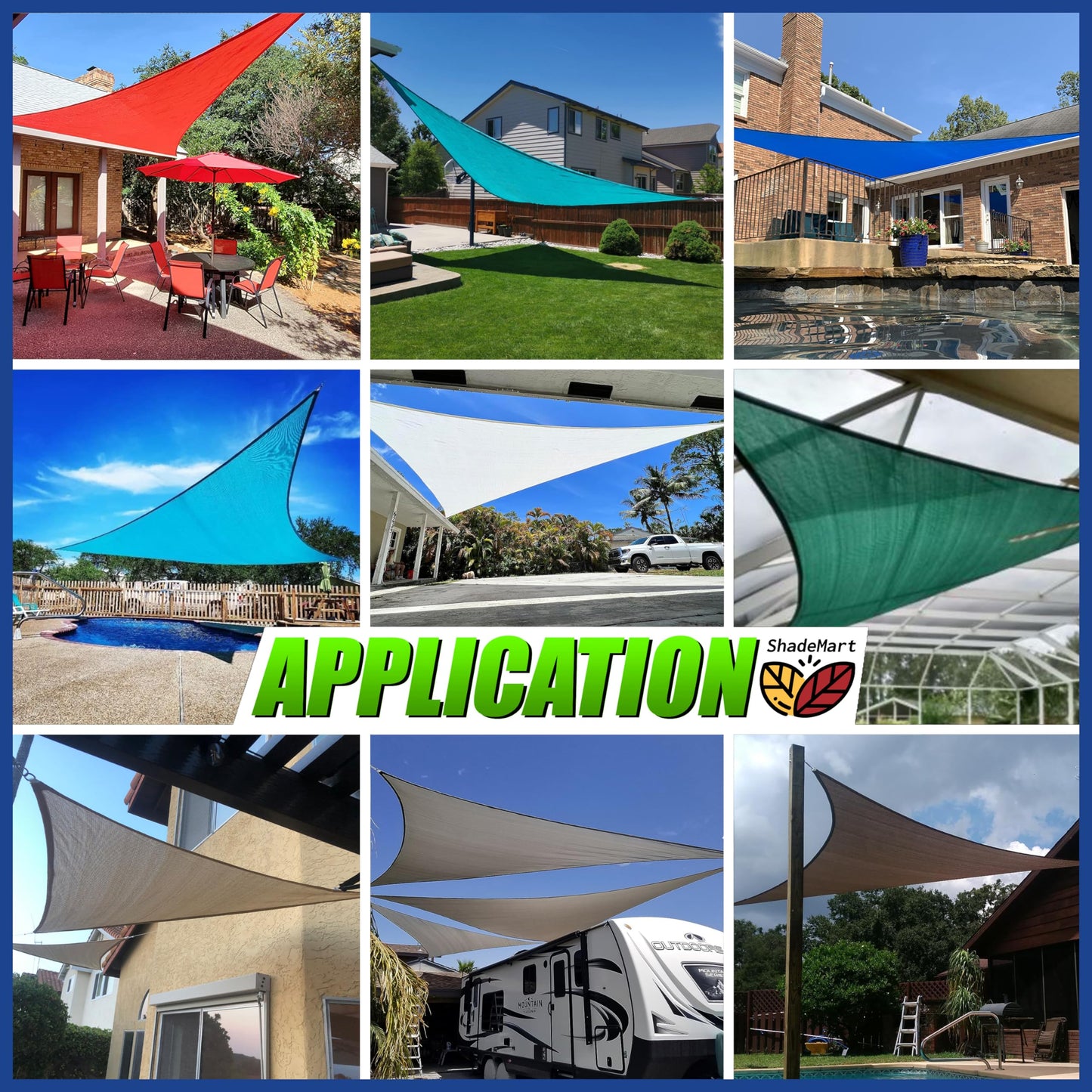 ShadeMart 12' x 20' Beige Sun Shade Sail Rectangle Canopy Fabric Cloth Screen, Water and Air Permeable & UV Resistant, Heavy Duty, Carport Patio Outdoor - (We Customize Size) SMSL