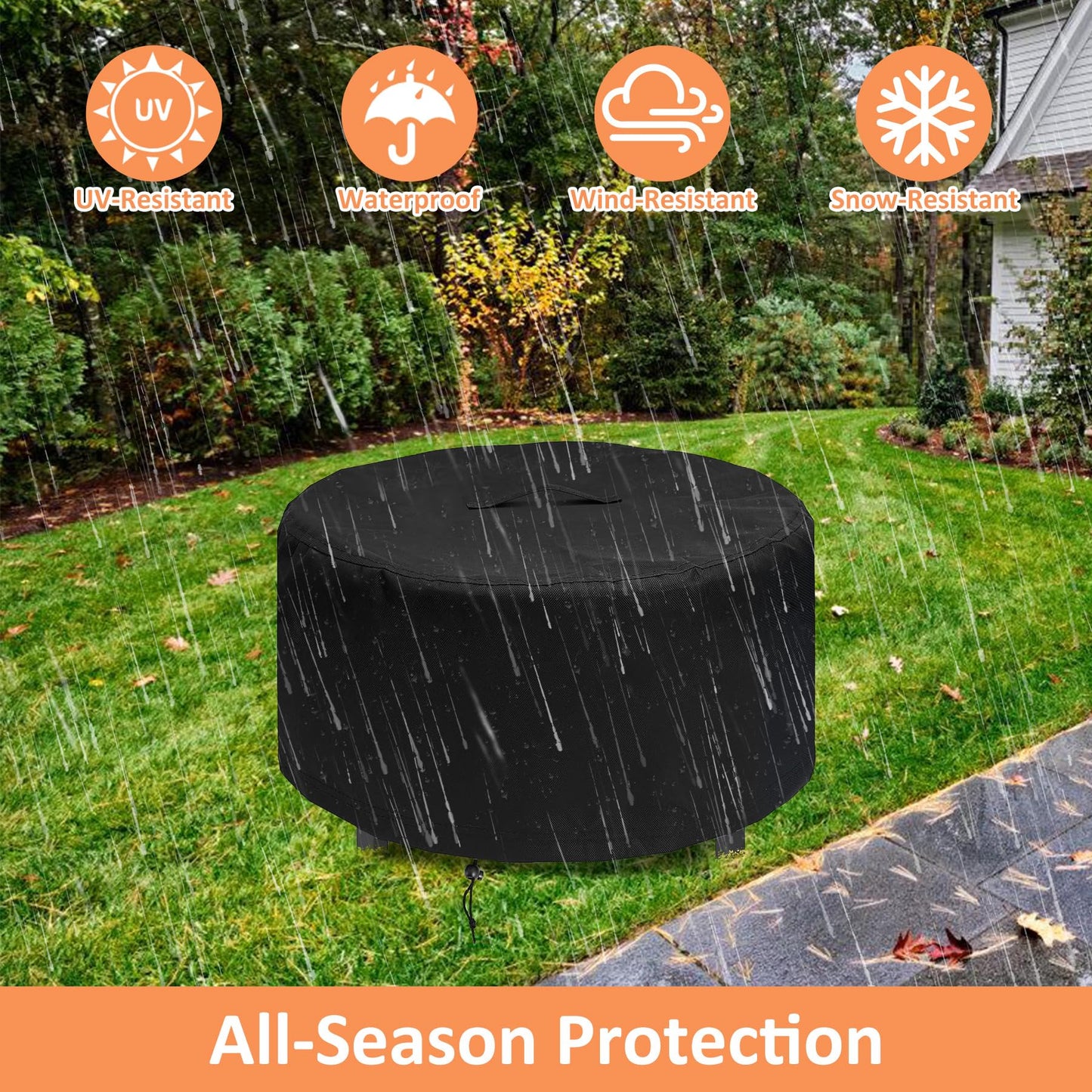 Fire Pit Cover for Solo Stove Fire Pit Surround Tabletop, Surround Shelter for Solo Stove Surround Table, Elevation Shelter for Ranger and Bonfire Firepit, Weather-Resistant , 44" x 20"