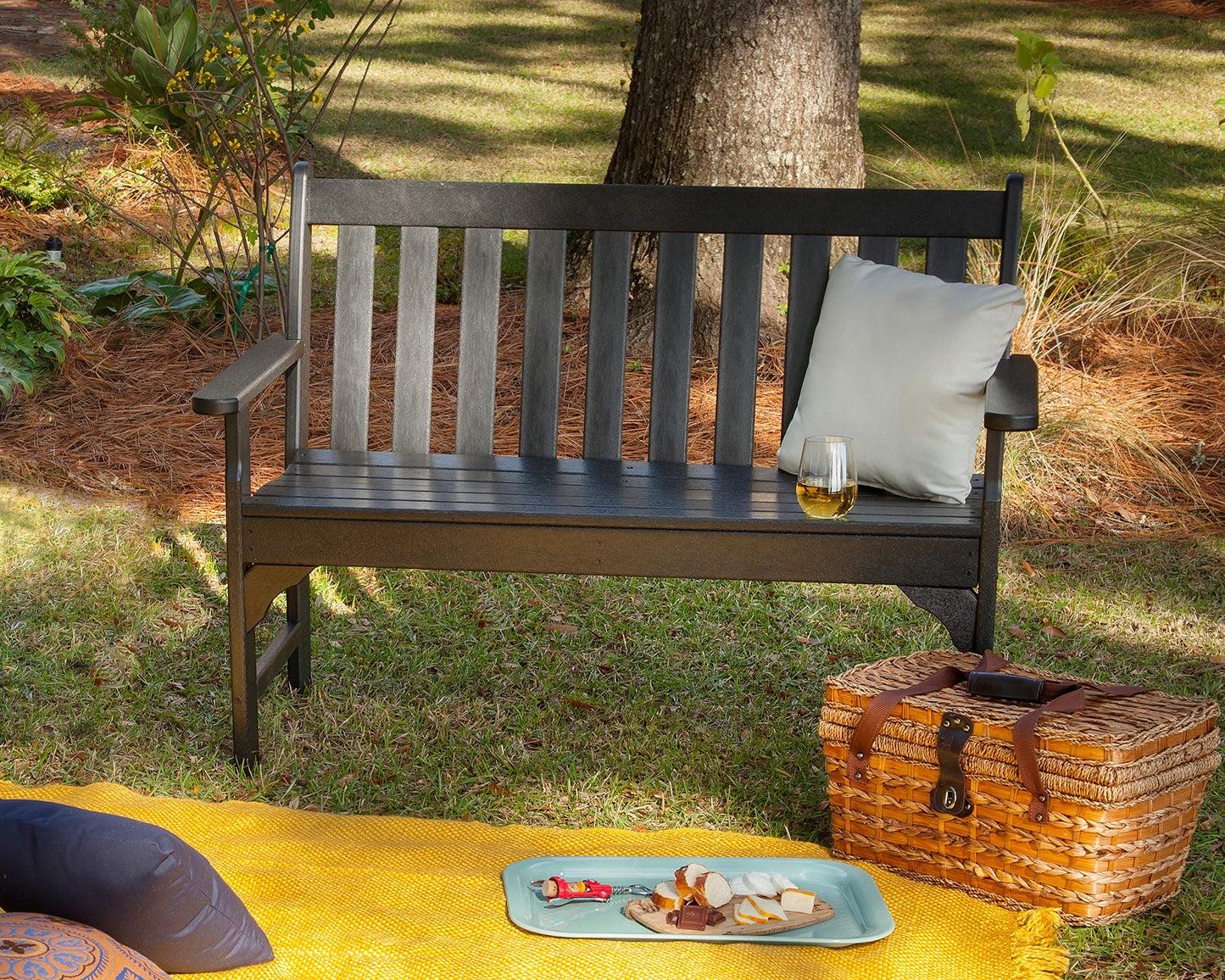 POLYWOOD GNB48GY Vineyard 48" Bench, Slate Grey