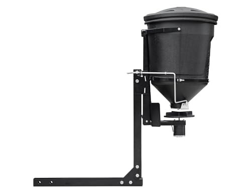 Buyers Products UTVS16 UTV Broadcast Spreader with Lid, 150 lb Capacity, Receiver Hitch Mount, for Salt, Grass Seed, Fertilizer & Feed, Adjustable Flow Gate, 12V Motor, Poly Hopper, All Season Use