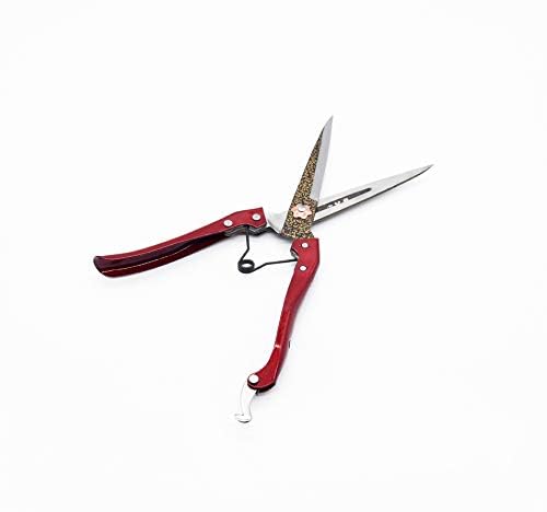 Grass Shear Sheep Shear Alpaca Shear - Coated Wear-Resistant Handle, Manganese Steel Double Blade, Strong Spring Suitable For Cattle And Sheep and Horse Hair Hand-Cut (Red 10.2 inches)