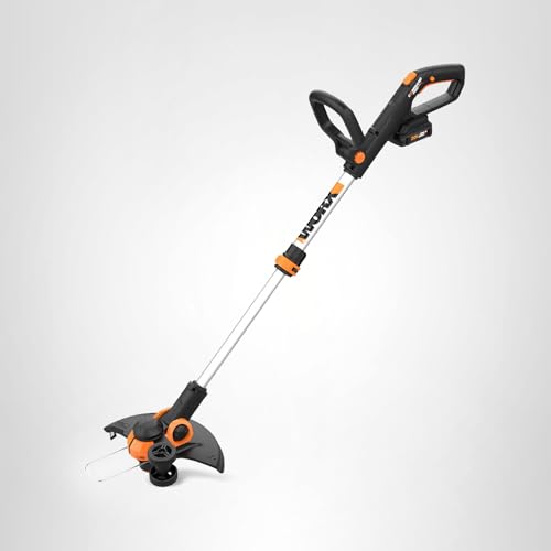 WORX Cordless String Trimmer & Lawn Edger, 12'' Electric Weed Wacker with 5.5 LBS, 20V Weed Eater with 90° Pivoting Head, 2 Batteries & Charger Included, WG163