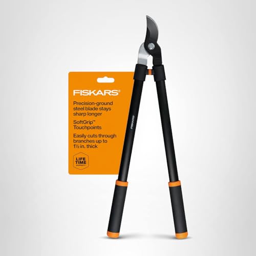 Fiskars 28" Loppers for Tree Trimming, Heavy Duty, Rust-Resistant Sharp Bypass Steel Blade Loppers, Branch Cutter up to 1.5" Diameter Cut Capacity, Shock-Absorbing Handle, Garden Tools