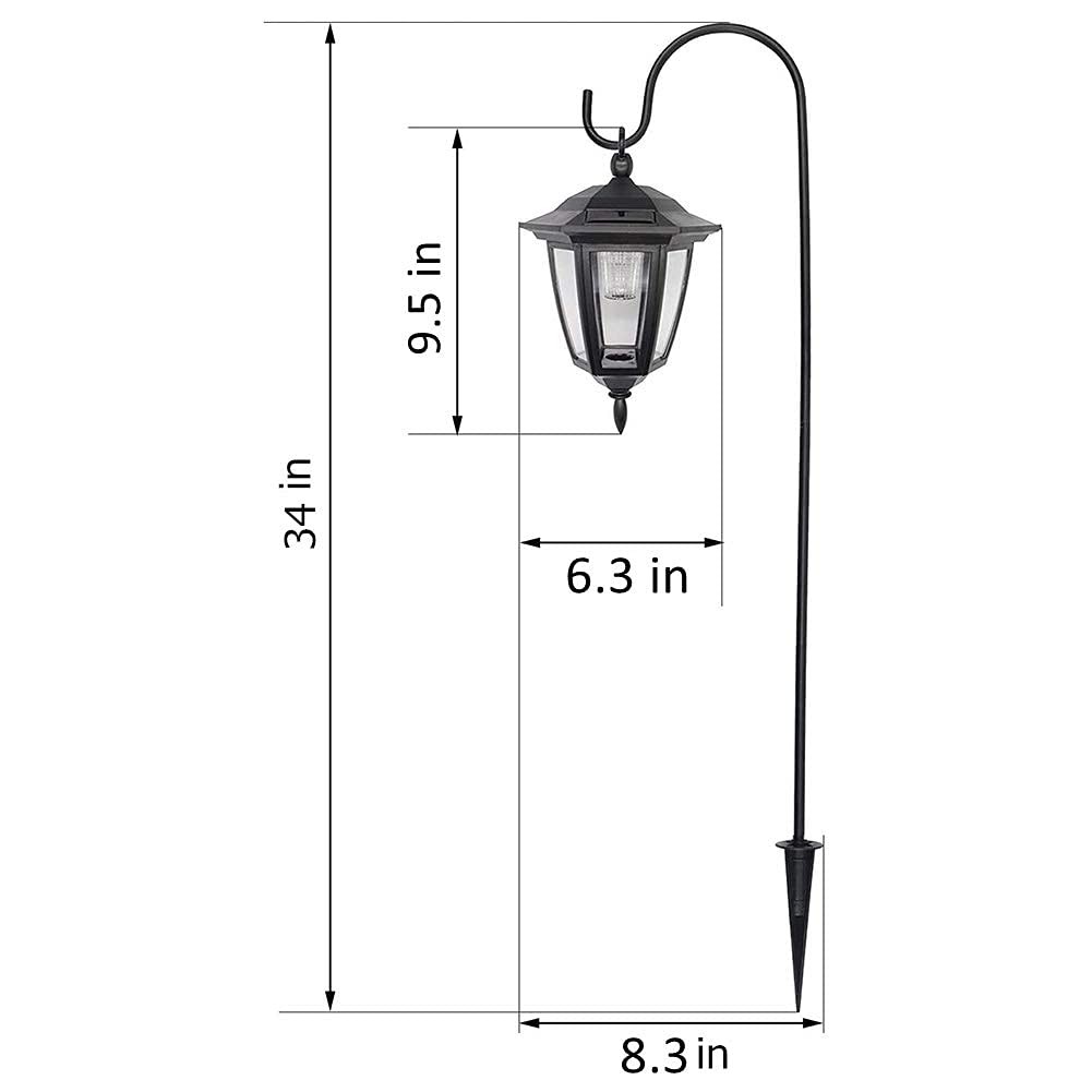 MAGGIFT 34 Inch Hanging Solar Lights Outdoor Waterproof Solar Garden Lights with 2 Shepherd Hooks Landscape Lighting for Lawn Patio Yard Pathway Driveway,2 Pack