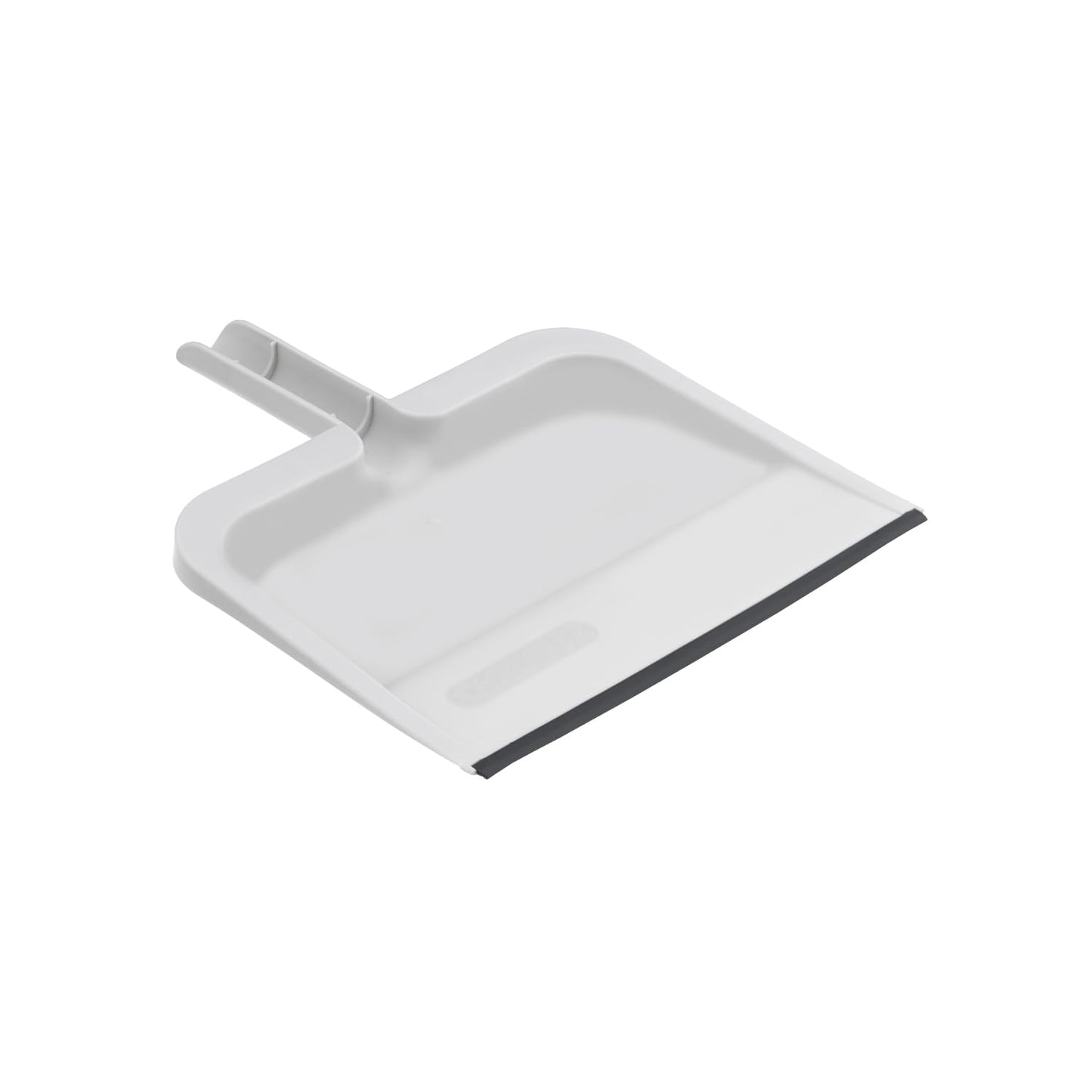 Superio Clip-On Dustpan with Rubber Lip - 10-inch Wide Durable Plastic Dust Pan with Comfort Grip Handle, White, 1-Pack