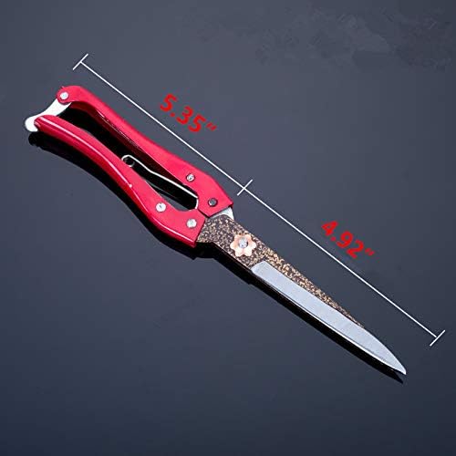 Grass Shear Sheep Shear Alpaca Shear - Coated Wear-Resistant Handle, Manganese Steel Double Blade, Strong Spring Suitable For Cattle And Sheep and Horse Hair Hand-Cut (Red 10.2 inches)