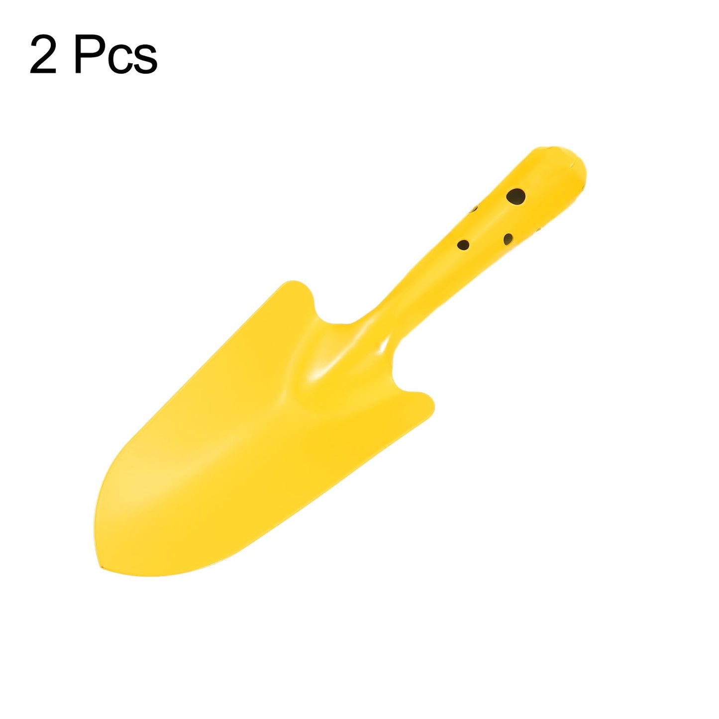 HARFINGTON 2pcs Mini Colorful Metal Hand Shovel 11" x 3" Digging Trowel Set Transplanting Garden Tools for Flower Soil Digging Planting Weeding Transplanting Garden, Yellow