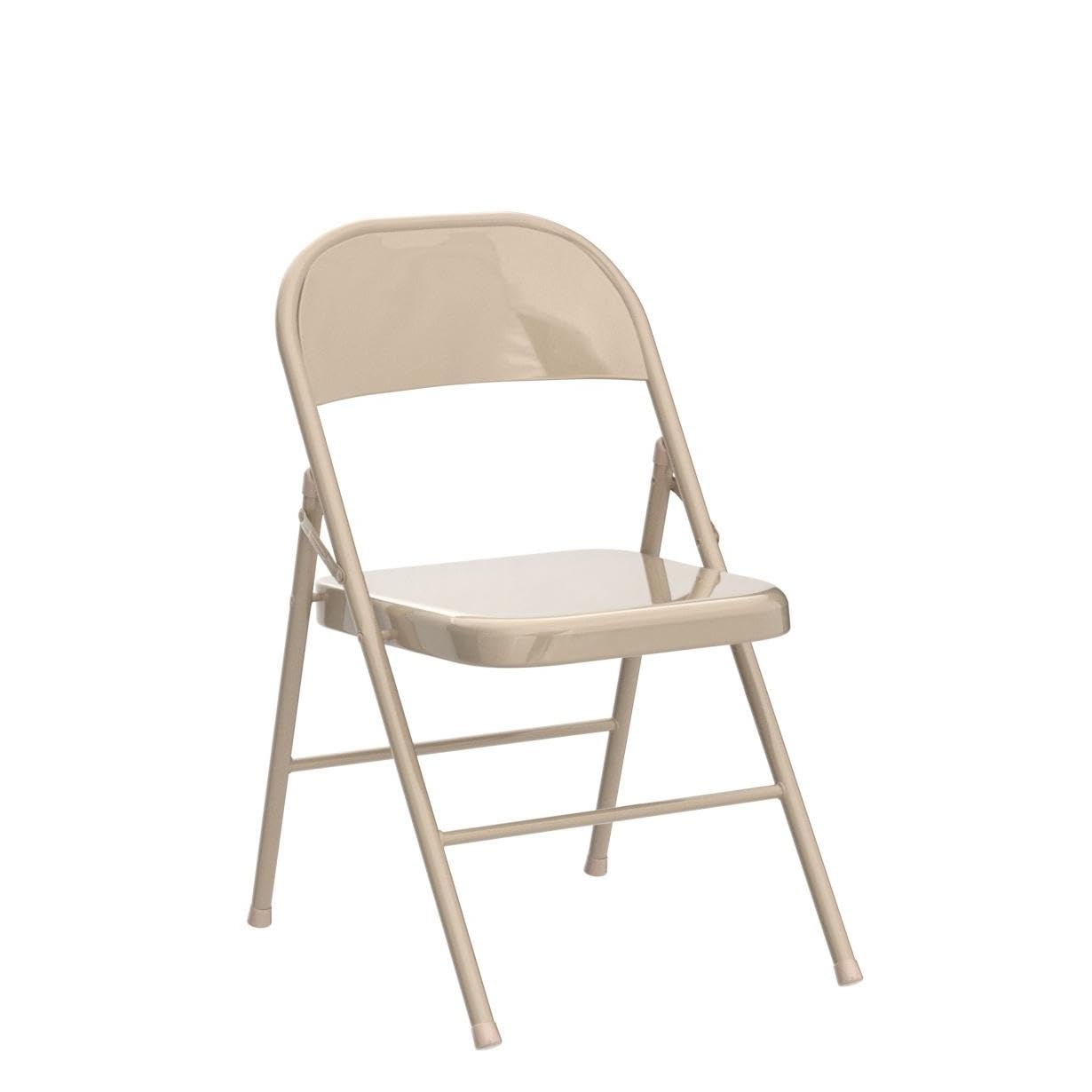 VECELO Metal Folding Chairs 4 Pack, Double Hinged Steel Frame Easy Foldable&Stackable for Office Kitchen Dinning Wedding Patio and Garden
