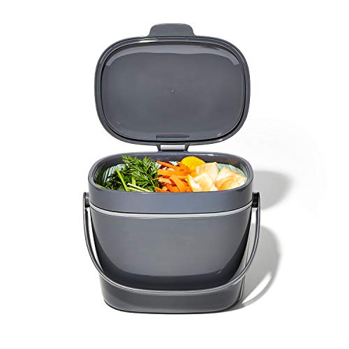 OXO Good Grips EASY-CLEAN COMPOST BIN - CHARCOAL - 1.75 GAL/6.62 L