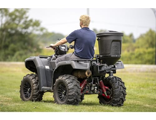 Buyers Products ATVS15A ATV All-Purpose Broadcast Spreader, 15-Gallon Hopper for Seed, Fertilizer, Rock Salt, Deer Feed, and More, Vertical Mount with 12V Motor, 30-Foot Spread Width