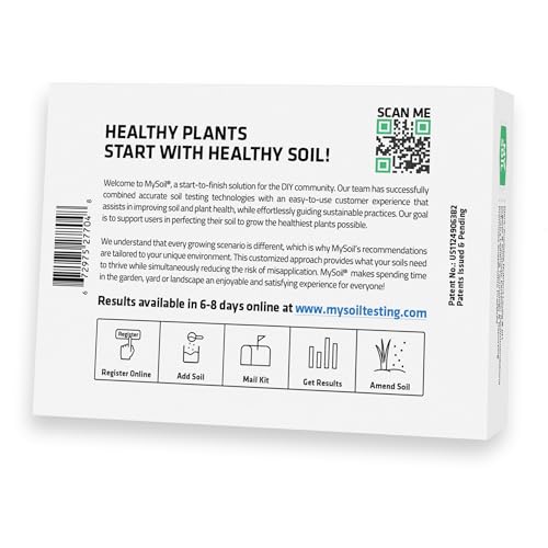 MySoil Soil Test Kit, Unlock Your Lawn & Garden Potential, Complete & Accurate Nutrient and pH Analysis with Recommendations Tailored to Your Soil and Plant Needs