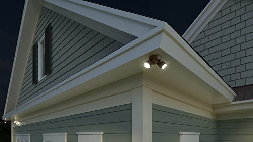 Lithonia Lighting HomeGuard 2-Light LED Outdoor Flood Lights, Wall or Ceiling Mount Outdoor Lights, 4000K Cool White, Round Heads, Dark Bronze (HGX LED 2RH 40K 120 DDB M2)