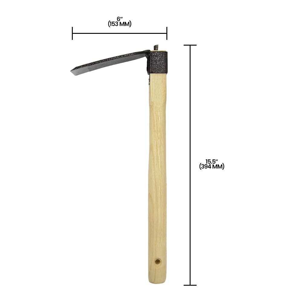 Zenport J603 Forged Hoe, 3.25-Inch by 5-Inch Carbon Steel Blade Head, Wood