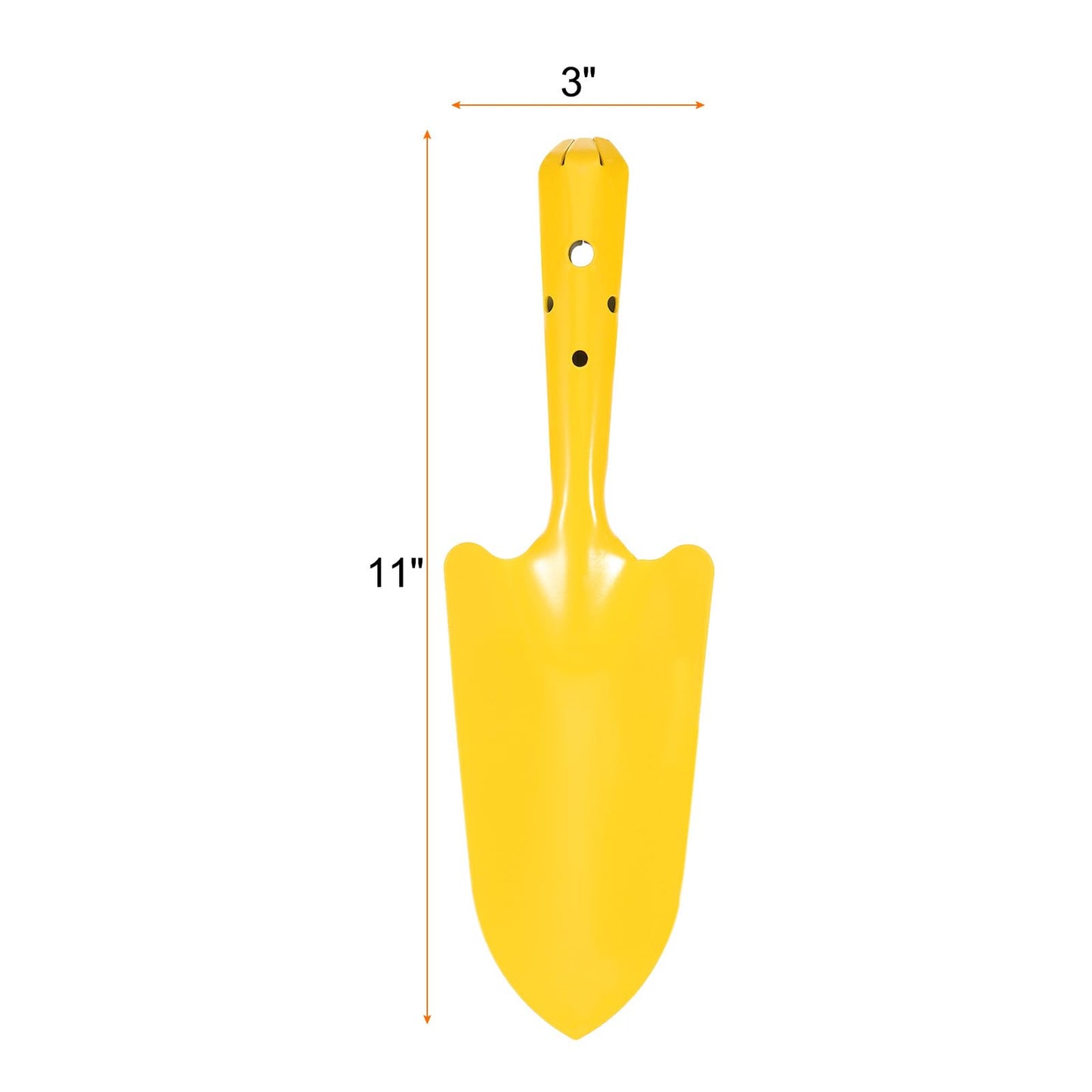 HARFINGTON 2pcs Mini Colorful Metal Hand Shovel 11" x 3" Digging Trowel Set Transplanting Garden Tools for Flower Soil Digging Planting Weeding Transplanting Garden, Yellow