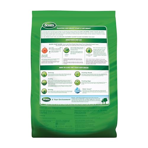 Scotts Turf Builder Starter Food for New Grass, 15 lb. - Lawn Fertilizer for Newly Planted Grass, Also Great for Sod and Grass Plugs - Covers 5,000 sq. ft.