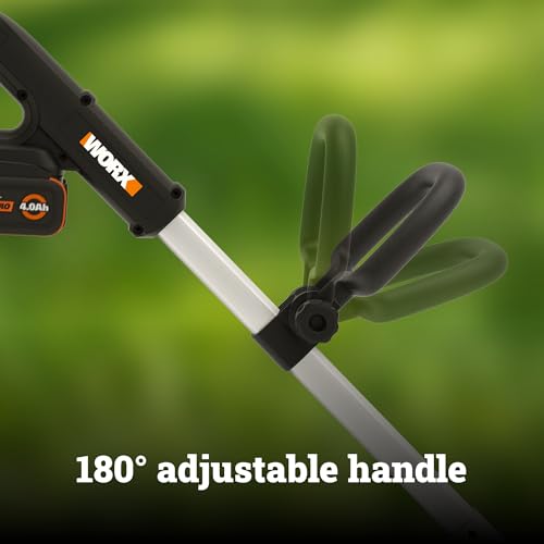 WORX Nitro Cordless Lawn Edger, 7'' Grass Edger with 3 Depth Settings, 20V Trencher with Dual Wheels & Brushless Motor, 4.0 Ah Battery & Charger Included, WG898