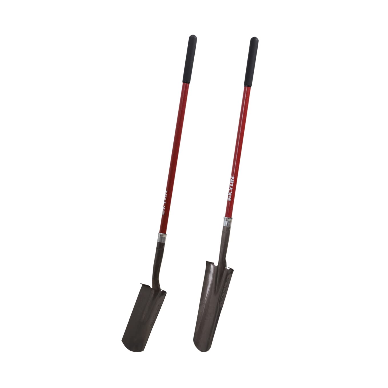 KYLIN Heavy Duty Long Fiberglass Handle Shovel 2-Piece Set, for Digging, Gardening, Cleaning Out Ditches, Digging Narrow Trenches, Laying Drains, Pipes and Cable Channels and Landscaping Industry.