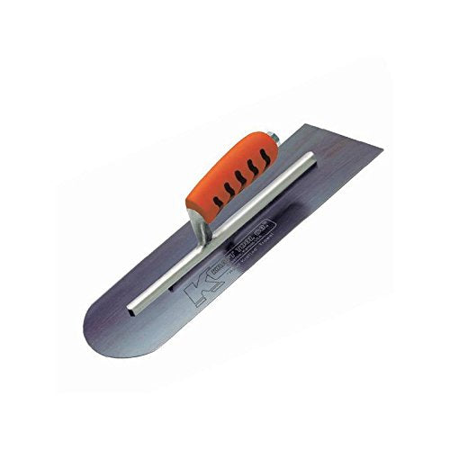 Kraft Tool CF285BPF Blue Steel Round End-Square Back Cement Trowel with ProForm Handle, 16 x 4-Inch
