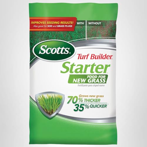 Scotts Turf Builder Starter Food for New Grass, 15 lb. - Lawn Fertilizer for Newly Planted Grass, Also Great for Sod and Grass Plugs - Covers 5,000 sq. ft.
