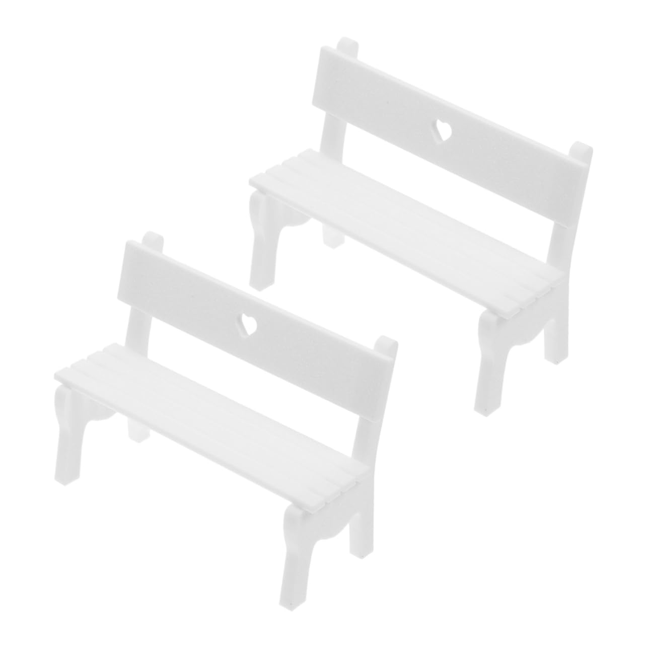 INOOMP 2pcs Mini Benches for Crafts: Miniature Garden Bench Seat - Dollhouse Furniture Ornament for Micro Landscape DIY Craft Displays and Park Scenes