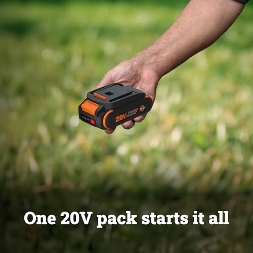 WORX Nitro Cordless Lawn Edger, 7'' Grass Edger with 3 Depth Settings, 20V Trencher with Dual Wheels & Brushless Motor, 4.0 Ah Battery & Charger Included, WG898