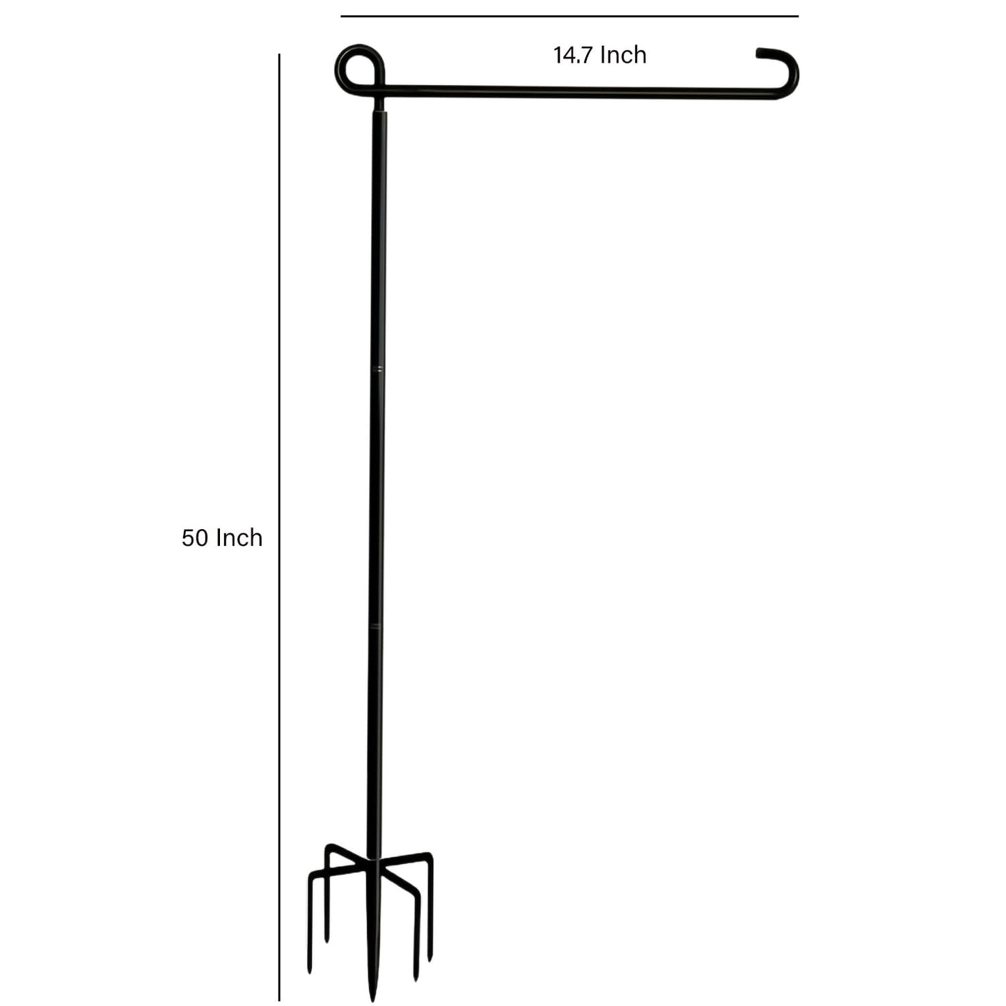 Garden Flag Stand-Holder-Pole High 50 Inch with 5 Prong Base Garden Flag Stopper and Anti-Wind Clip for Small Garden Flags 12 x 18,Decorative Flags,Yard Flags,Seasonal Flags 2 Pack