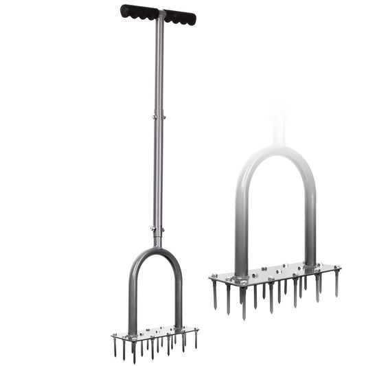 Walensee Lawn Aerator Spike Metal Manual Dethatching Soil Aerating Lawn with 15 Iron Spikes, Pre-Assembled Grass Plug Aerator Tools for Yard, Lawn Aeration, Garden Tool, Revives Lawn Health, Patented