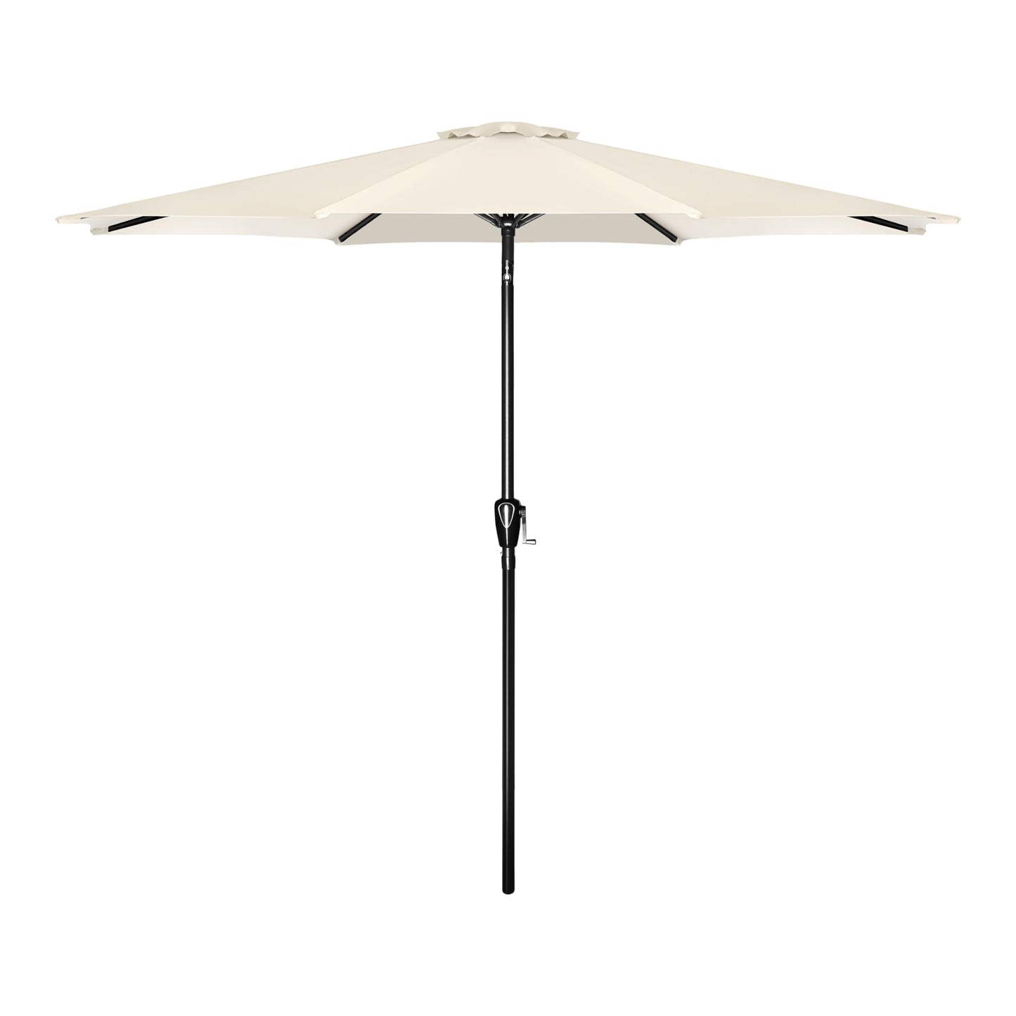 Simple Deluxe 9' Patio Umbrella Outdoor Table Market Yard Umbrella with Push Button Tilt/Crank, 8 Sturdy Ribs for Garden, Deck, Backyard, Pool, Beige