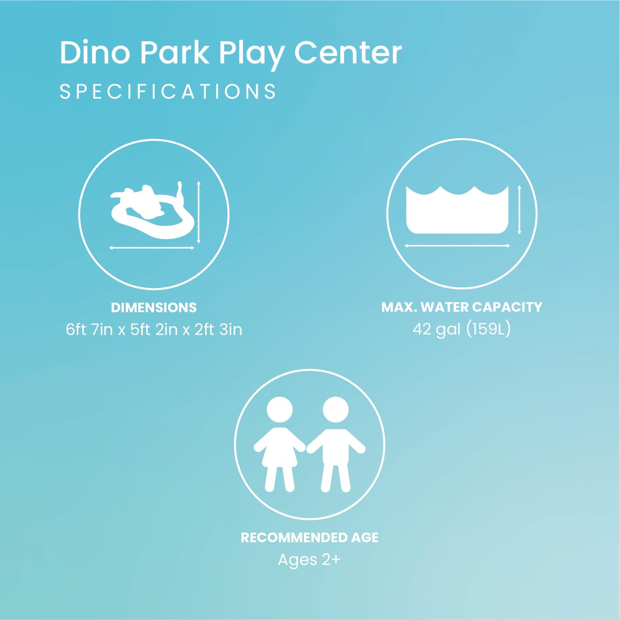 INTEX Dino Park Inflatable Kiddie Pool: Inflatable Kids Pool with Water Sprayer and Slide – Splash Pad – 79" x 62" x 27" – Ages 3+