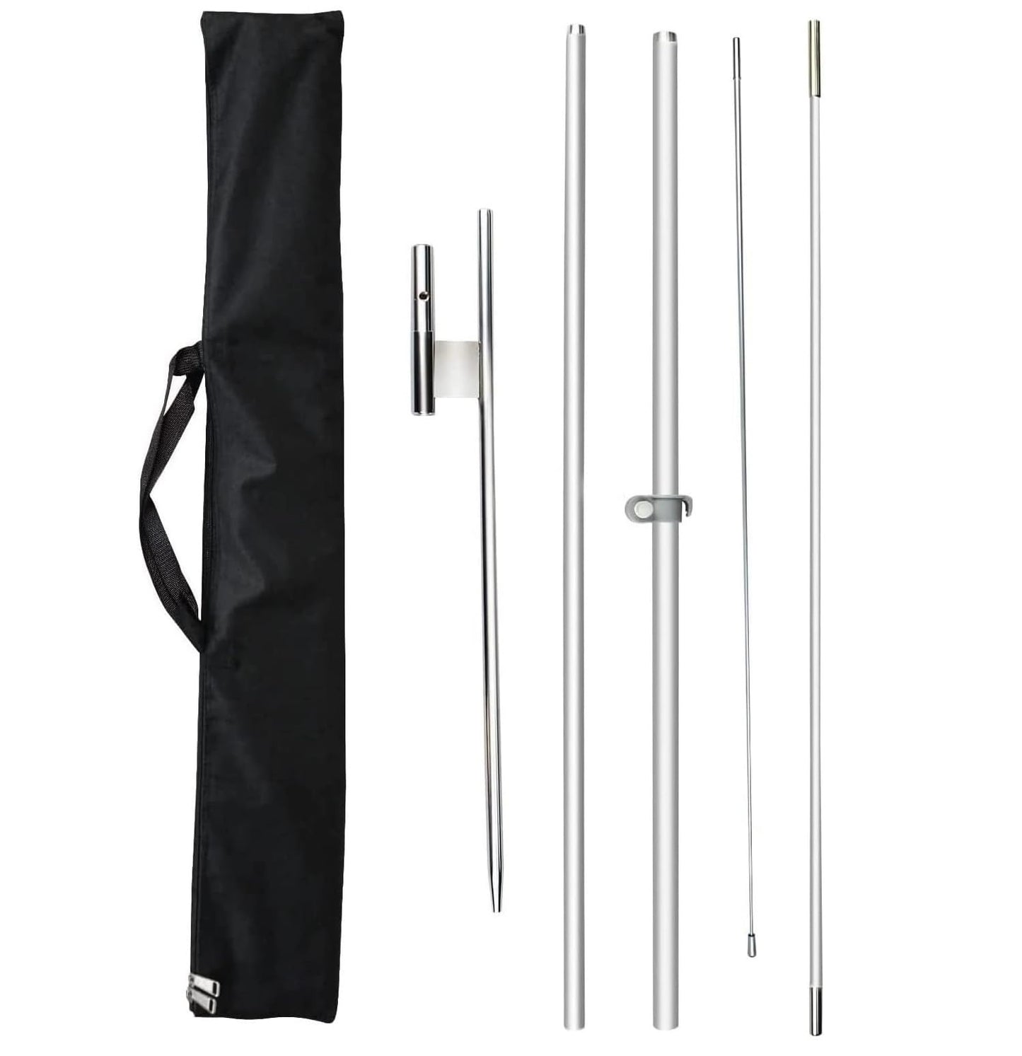 FSFLAG Feather Flag Pole Kit for Swooper Flag 8FT, Swooper Flag Pole Kit with Ground Spike for Feather Flags