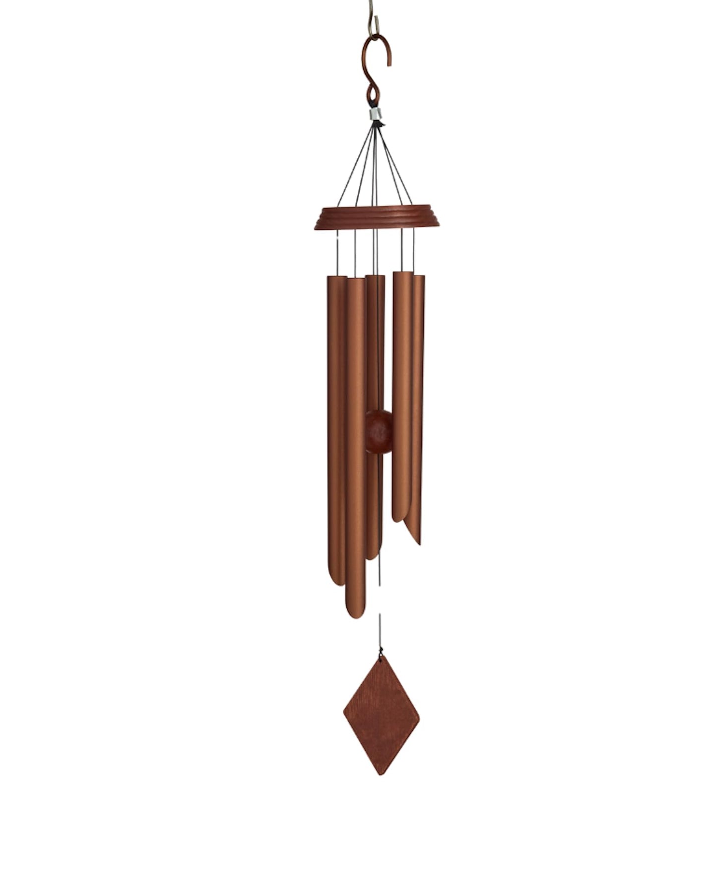 Red Carpet Studios Windchime Harmony Mahogany Wood and Aluminum Wind Chimes, 26" Long, Dark Brown
