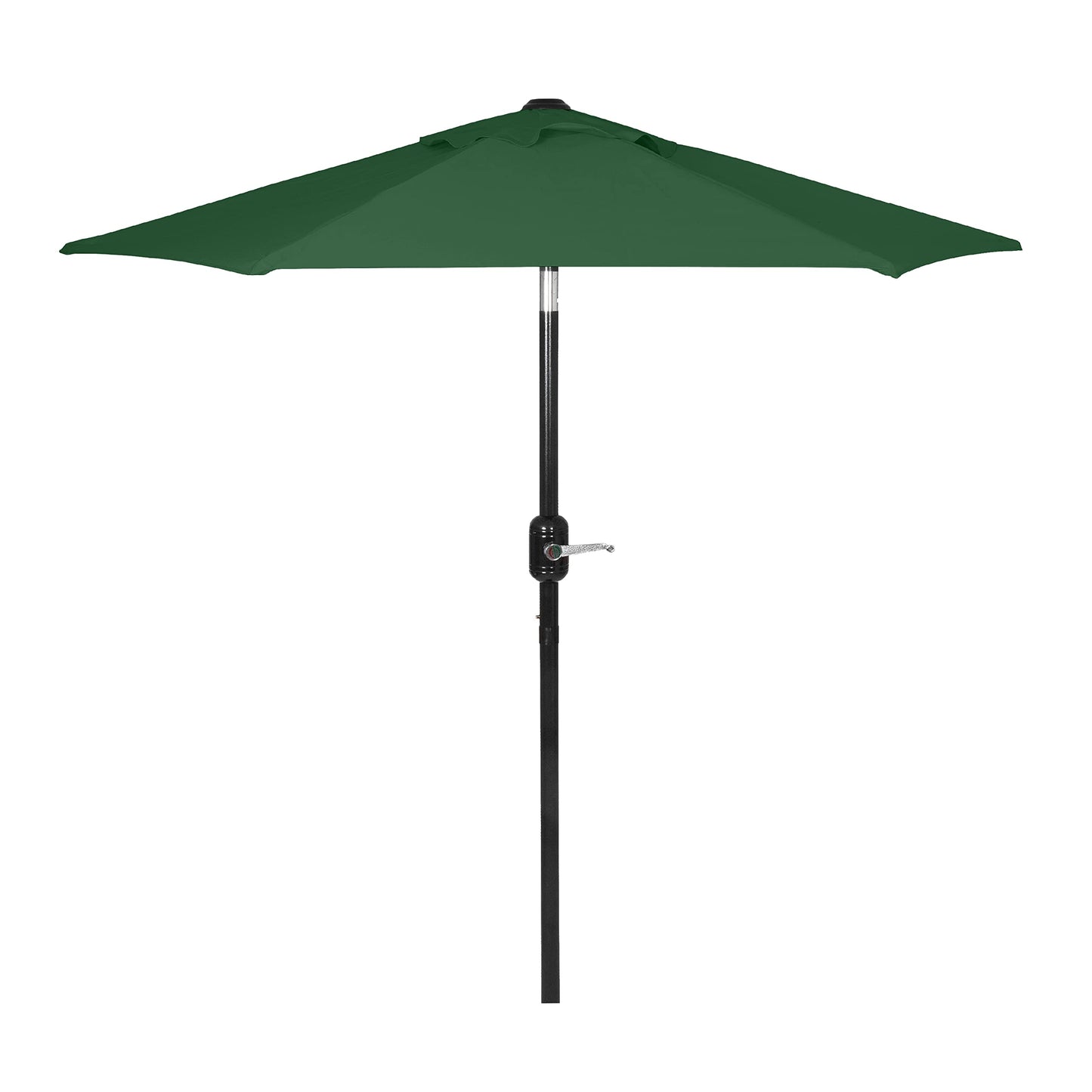 Punchau 6 Ft Outdoor Patio Umbrella, Easy Open/Close Crank and Push Button Tilt Adjustment - Hunter Green Market Umbrellas