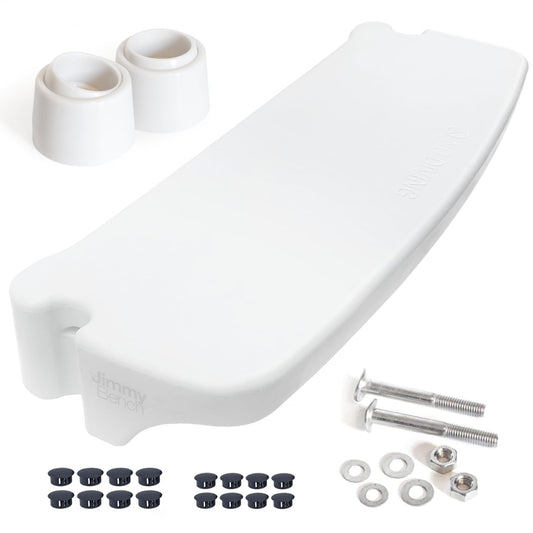 The Jimmy Bench for Inground Pool Ladders (Rails NOT Included/Bench & Hardware Only) - Convert Your Pool Ladder Steps into a Swim-up Bench | Great for Kids, Adults & Pets | Made in USA | White