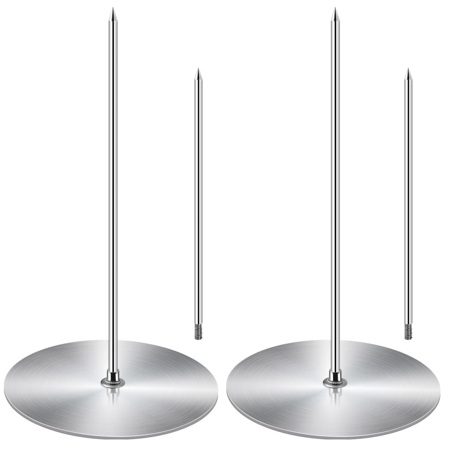 Vertical Skewer Grill - Stainless Removable Vertical Brazilian Barbecue Grilling Rack Meat Spit - Perfect for Steak, Whole Chickens, Whole Fish, Large Meat, 2Pack