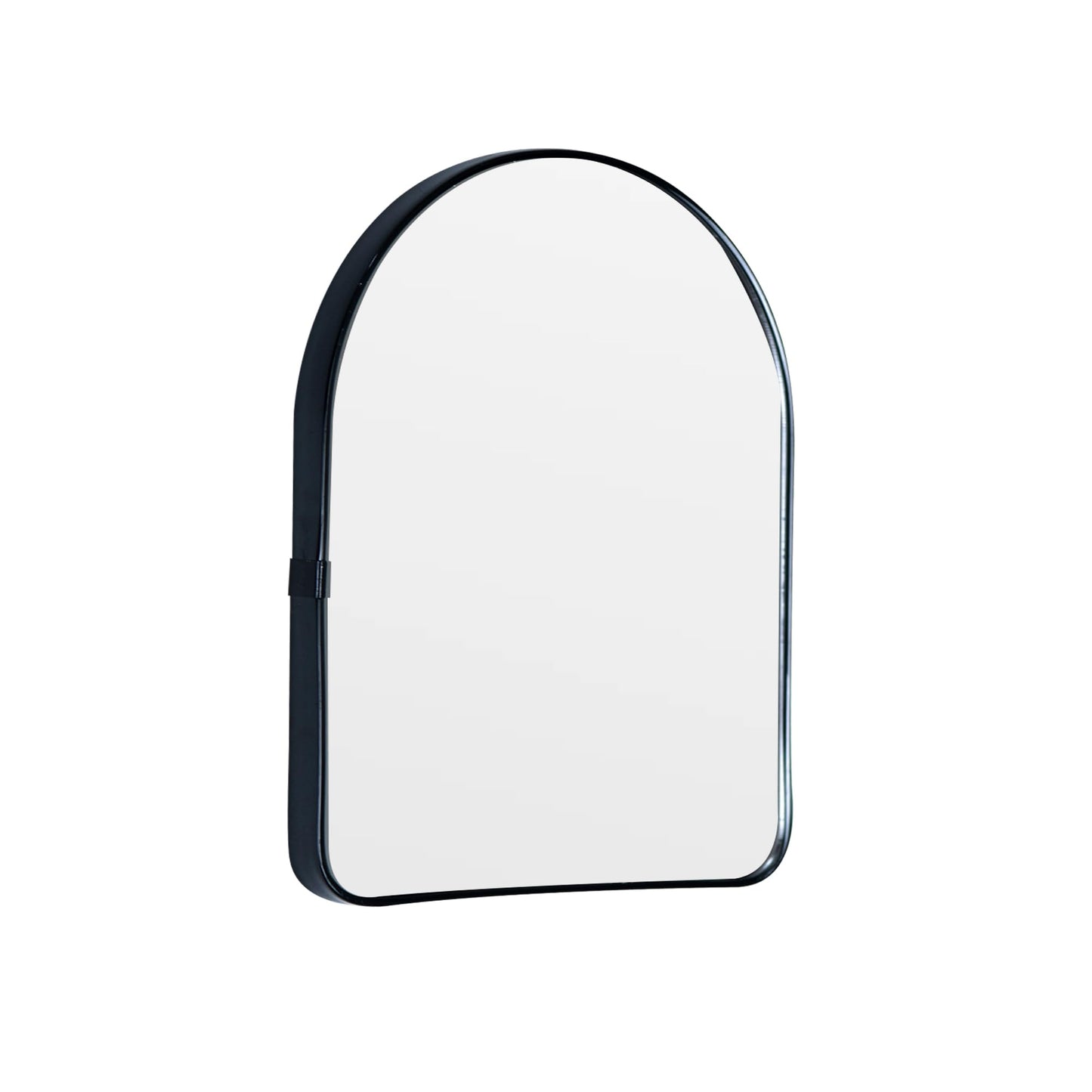 Funly mee Arched Wall Mirror, Wall-Mounted Plastic Mirror, for Bathroom and Vanity (Black, 11.8 x 15.8)