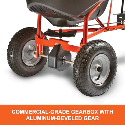 Agri-Fab 45-0463 Pull Behind Broadcast Spreader,130 lb. Hopper Capacity Designed for Seed, Fertilizer, Salt, Ice Melt with Universal Hitch,12 ft. Spread Width for Riding Lawn Mowers and Lawn Tractors