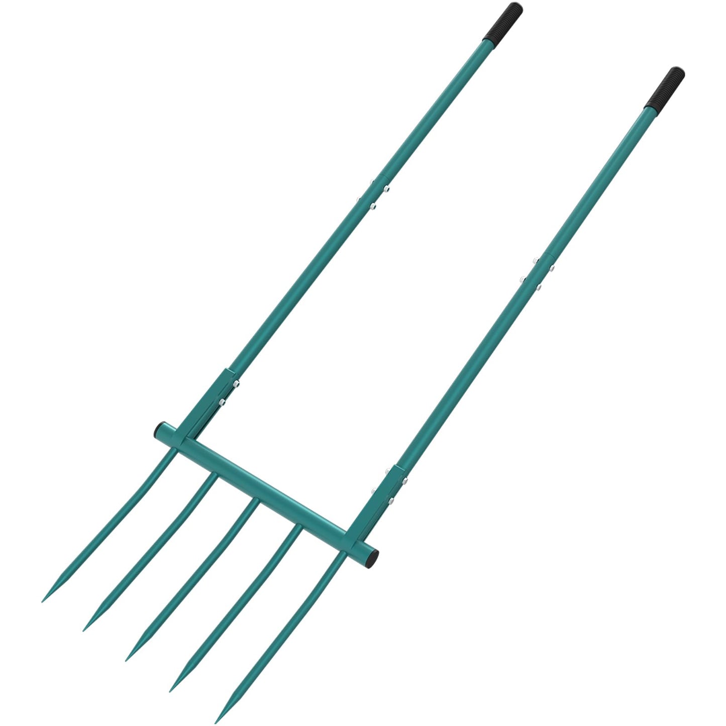 Broadfork Garden Tool Heavy Duty 5 Tines 20 in Wide Broad Fork for Gardening, 55 inch Ergonomic U-Shaped Design Hand Tiller for Cultivating, Aerate Clay Soil for Farm