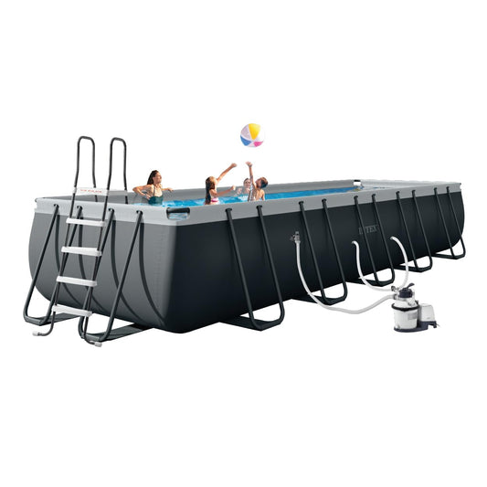 INTEX 26357MZ 20ft x 10ft x 52in Ultra XTR Deluxe Rectangular Above Ground Swimming Pool Set, Includes 1500 GPH Sand Filter Pump, SuperTough Puncture Resistant, Rust Resistant, Easy to Assemble