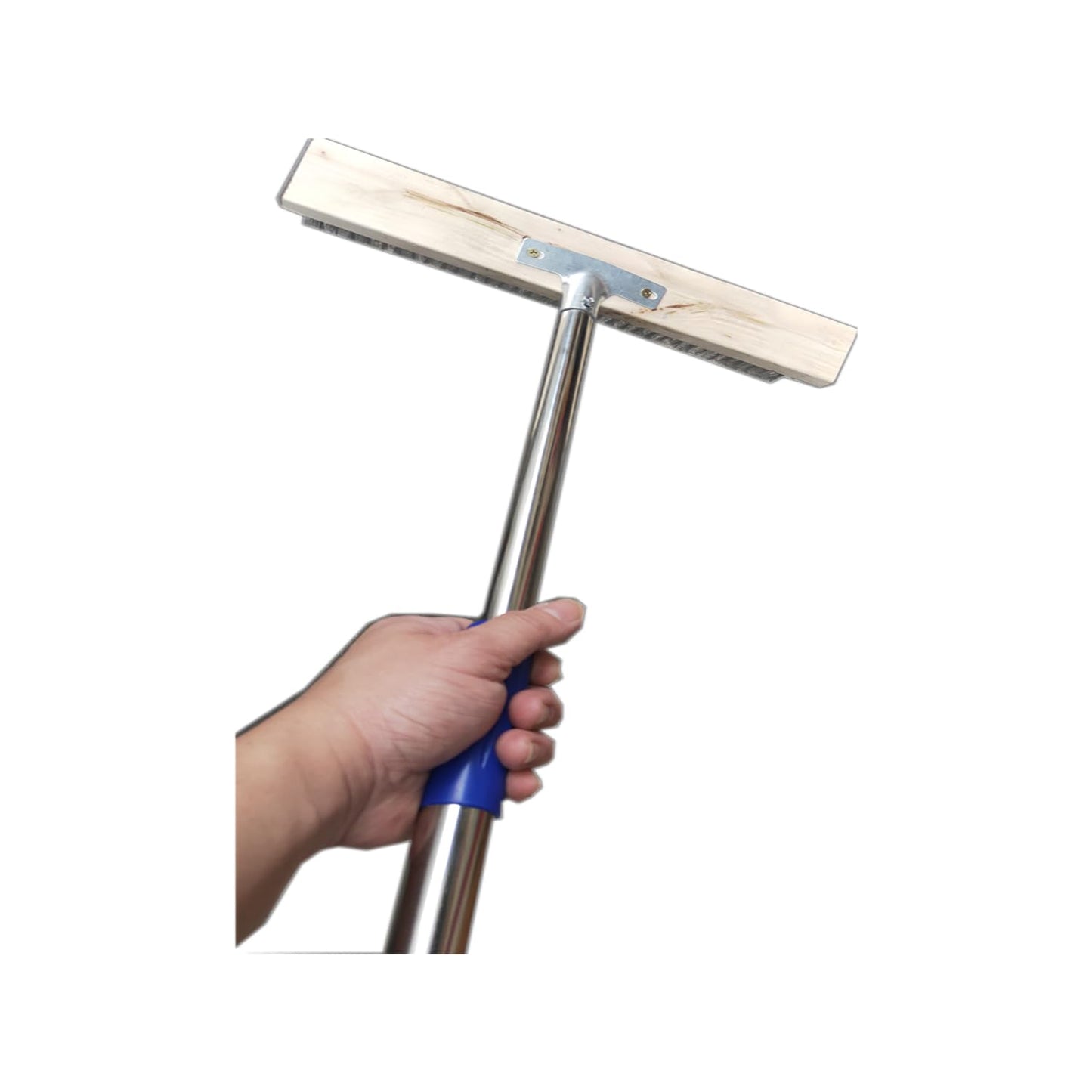 Sinyiol Large Deck Brush, 63 "L x 16" W Rough Surface Floor Hardbristle Brush, Stainless Steel Wire Outdoor Broom Brush for Cleaning Terrace Garage Deck Pool Fishing Boat Concrete Wooden Stone Road