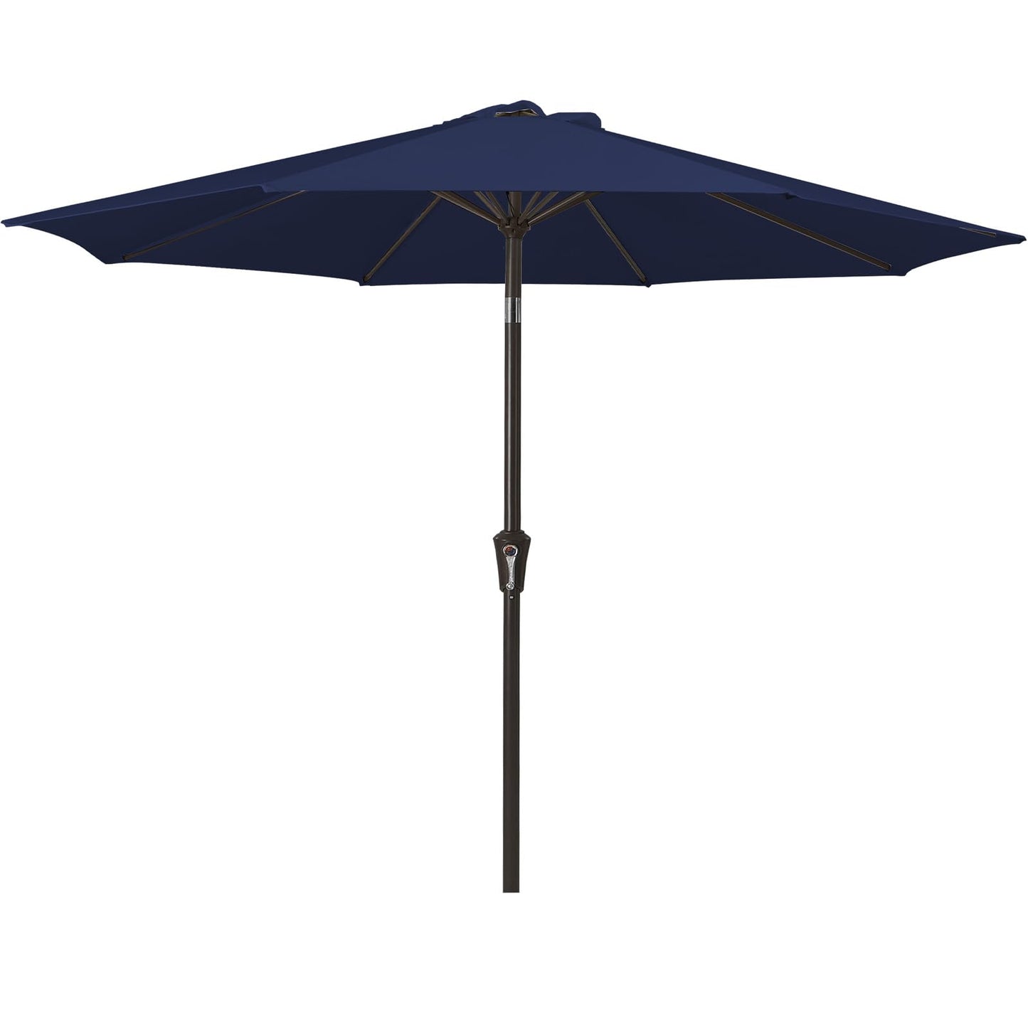 MEWAY 9ft Patio Umbrella Outdoor Table Umbrellas with Push Button Tilt and Crank, Market Umbrella 8 Sturdy Ribs for Deck, Garden, Pool and Backyard, Navy
