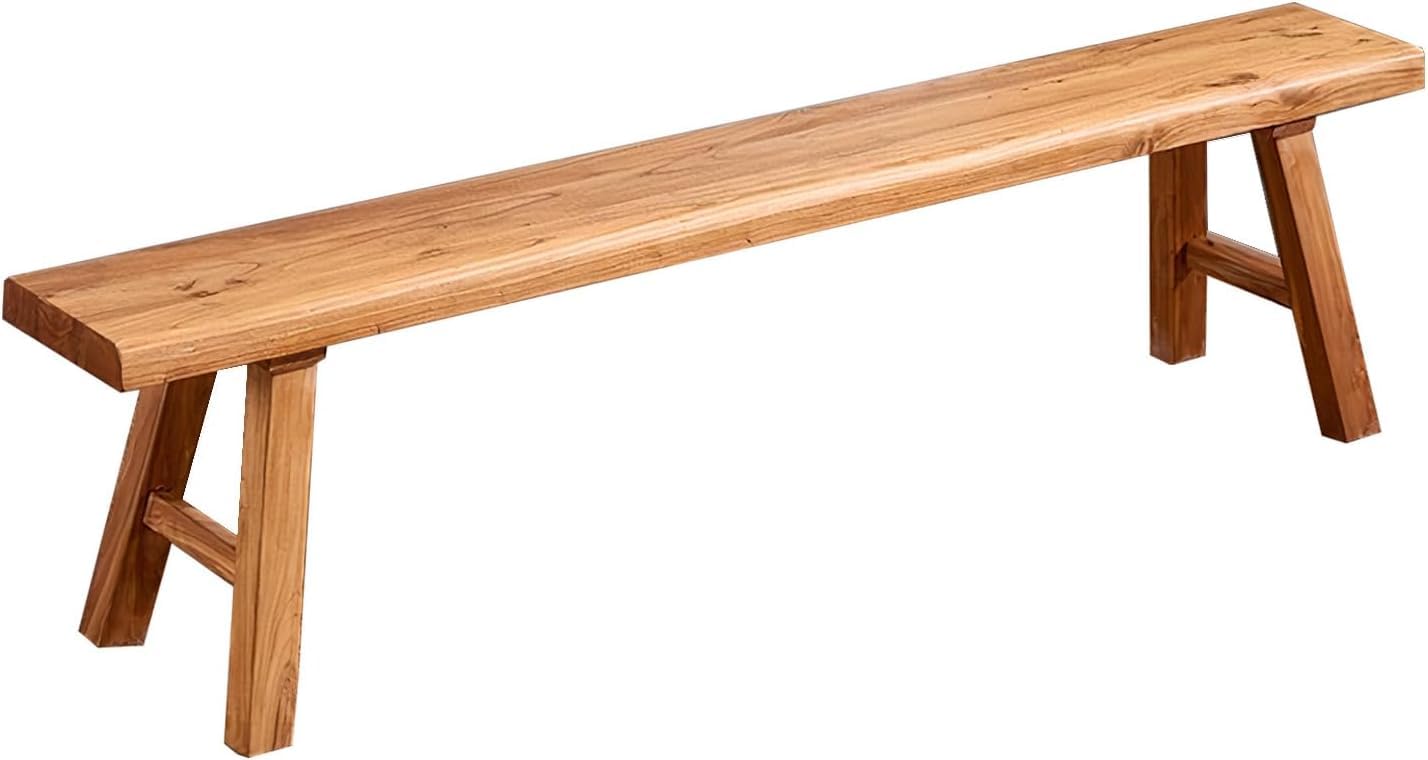CANYIHB Front Entryway Bench Indoor Hallway Bedroom End of Bed Farm House Rustic Dining Table Vintage Narrow Noodle Bench Solid Wood (L 31.5″x10.2″W x 17.7″H)