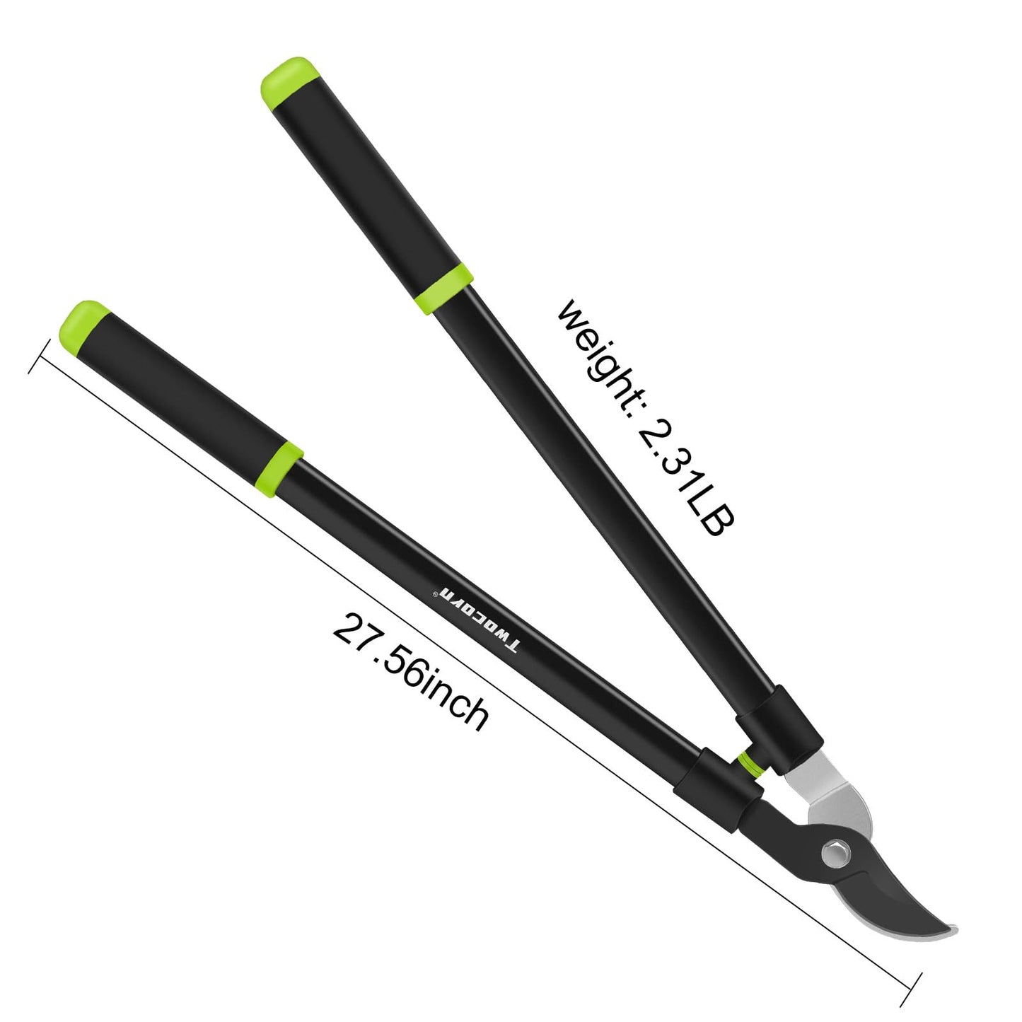 Twocorn 28" Garden Bypass Lopper with Steel Blade, Tree Trimmer Branch Cutter for 1.5’’ Cutting Capacity
