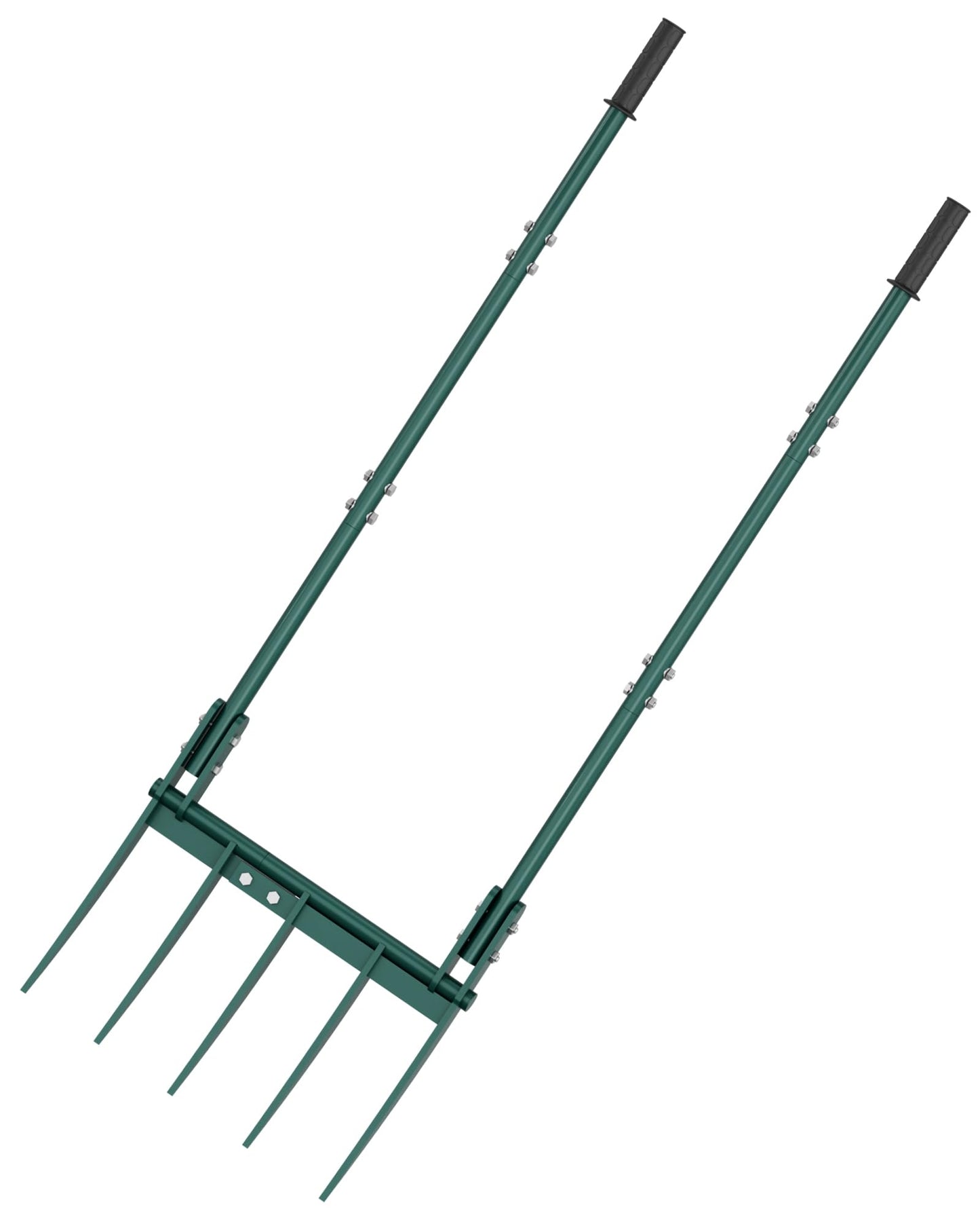 Forvenora Heavy Duty Broadfork Garden Tool, 5-Tine Manual Soil Tiller for Deep Digging & Turning Soil, 54" Long Broad Fork for Farm and Home Garden