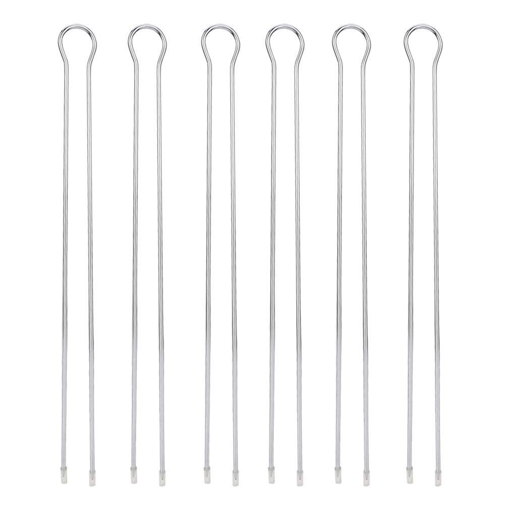 CYTGOUPER 6 Pcs Metal Skewers for kabobs, 12inch BBQ U-Shaped Telescopic Barbecue Skewers,Double Pronged Design Chicken Skewers BBQ Grill Set for BBQ Cookouts Picnic Camping Oven